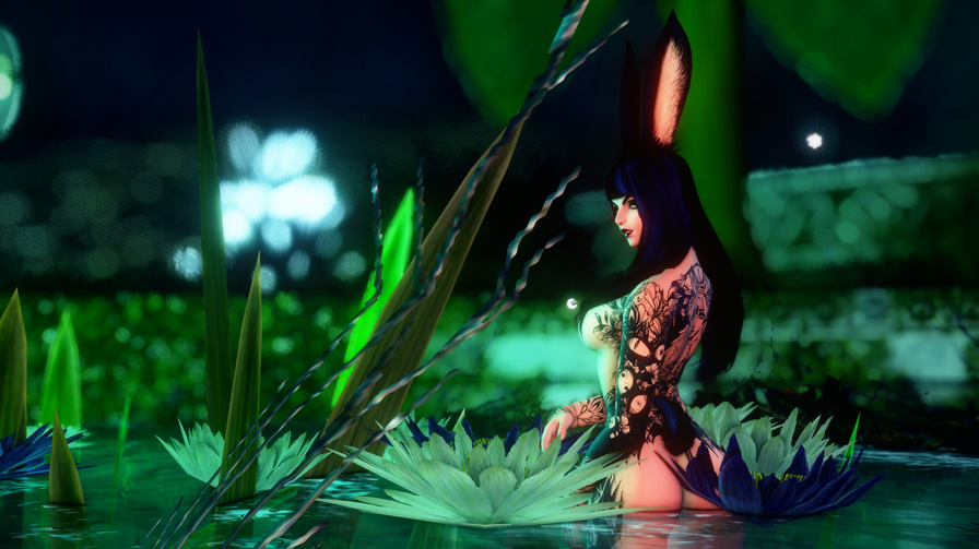 skinny dippin&#39; by herself. leave her alone!